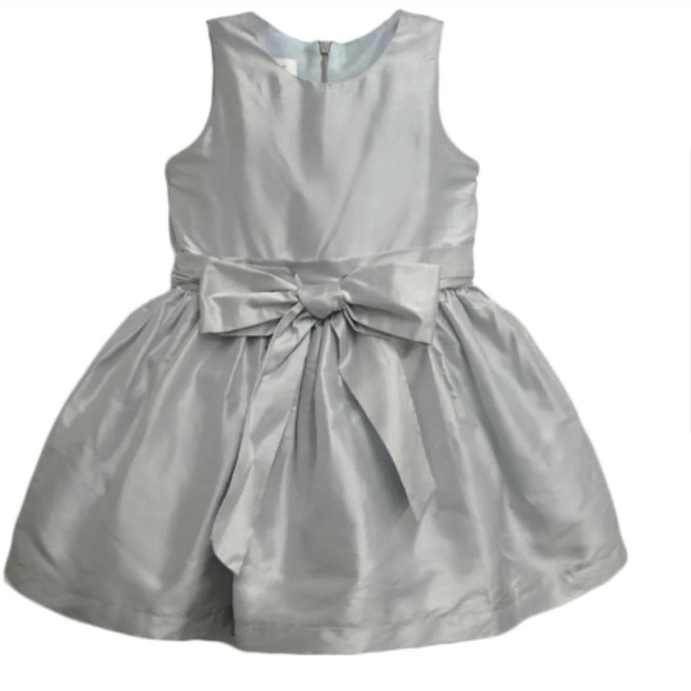 Boutique isobella & Chloe silver silk puffy dress - size 3T